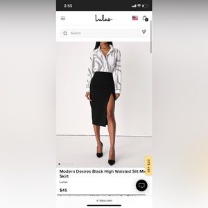 Lulus new XL black skirt with slit
